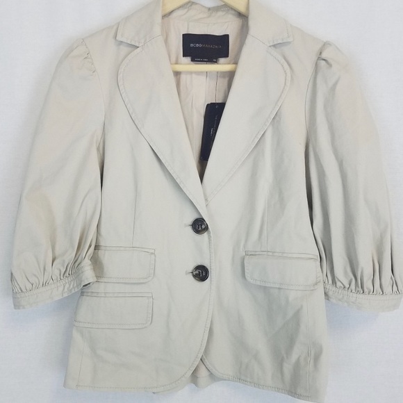 BCBGMaxAzria Tan Nancy Button Blazer Jacket NWT - Picture 2 of 8